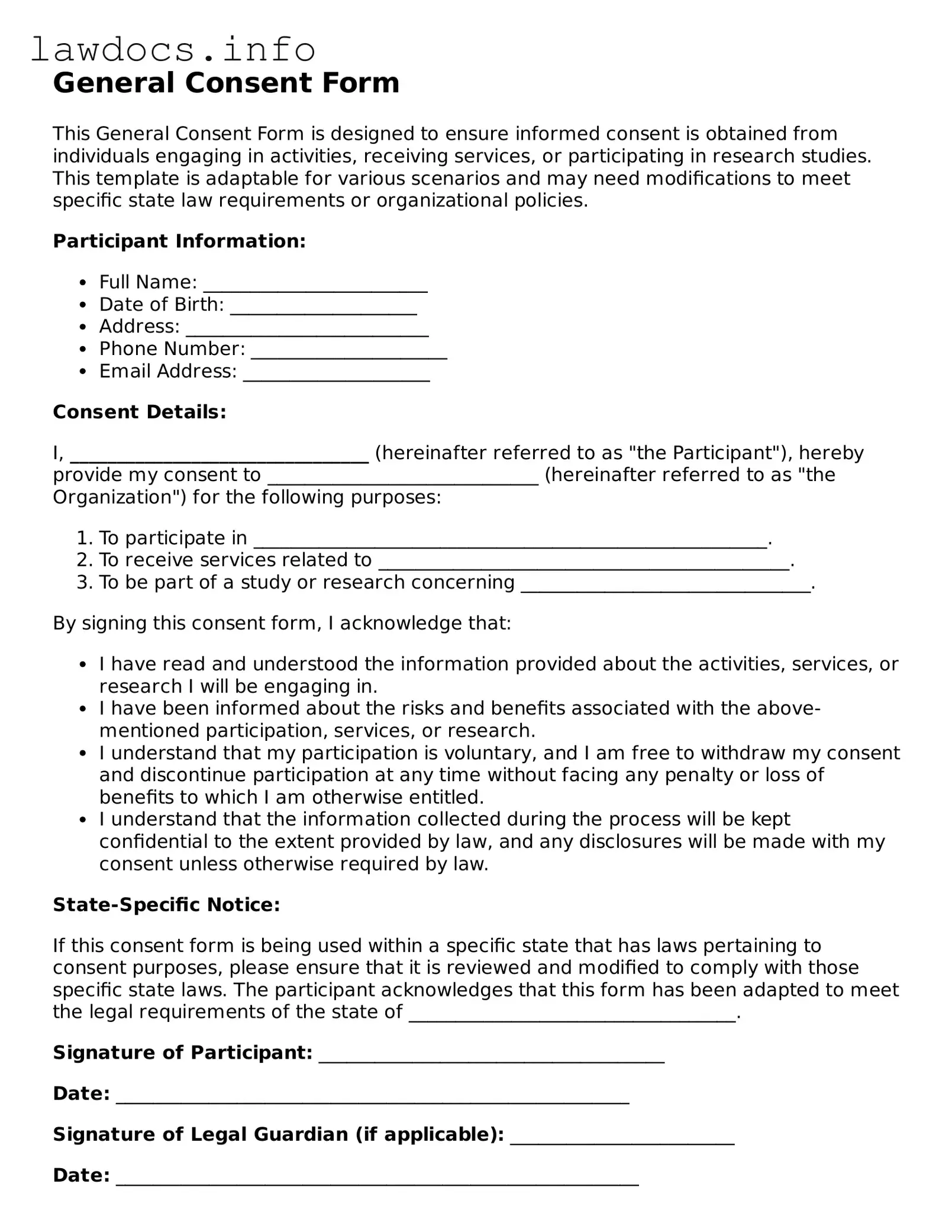 Valid Consent Form