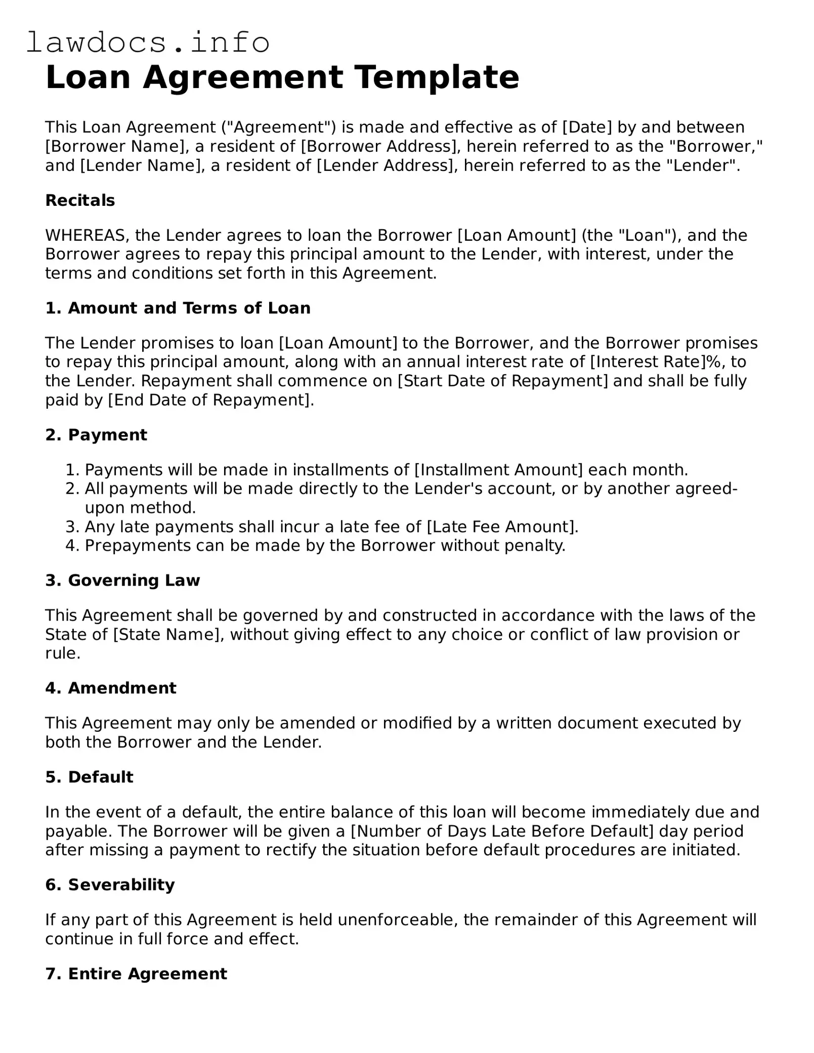 Valid Loan Agreement Form