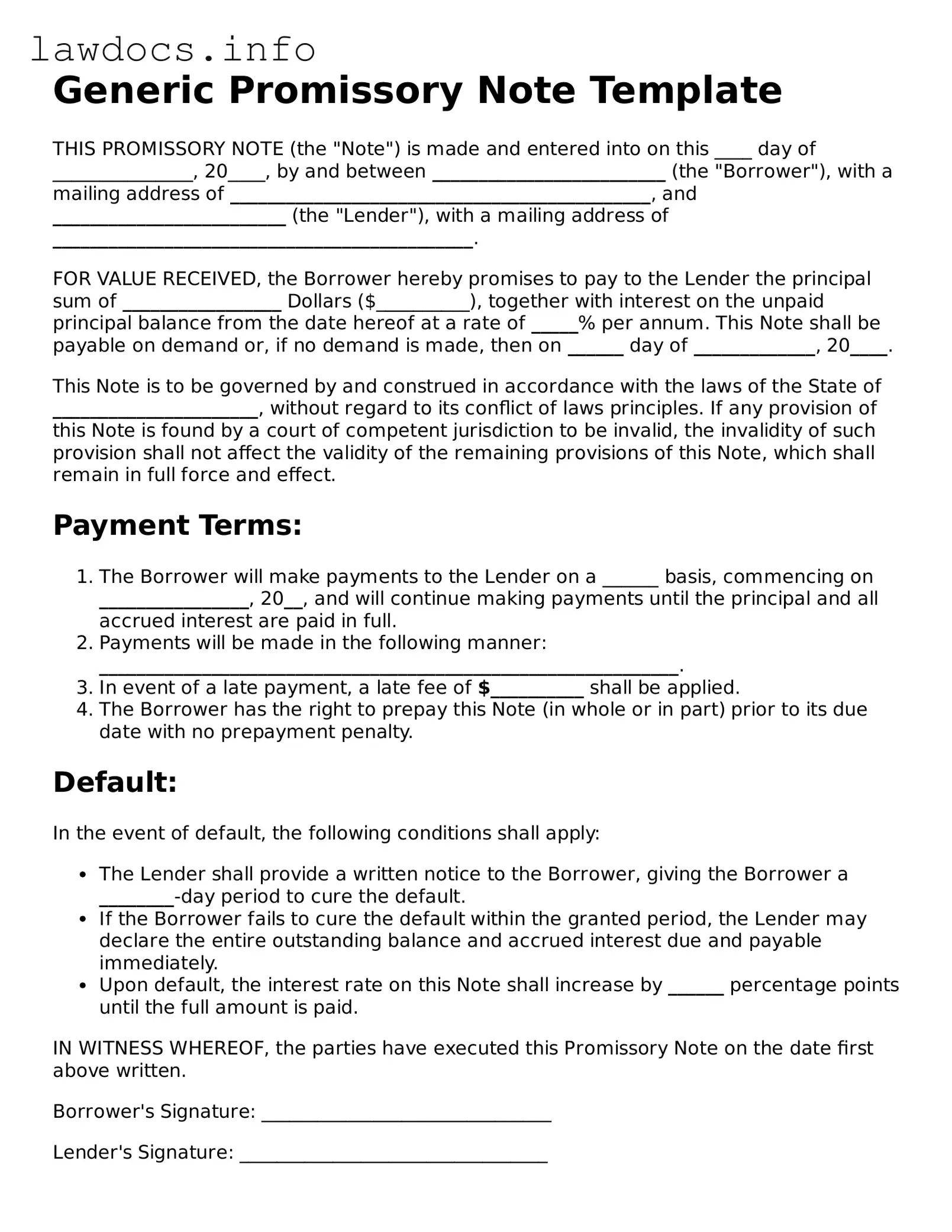 Valid Promissory Note Form