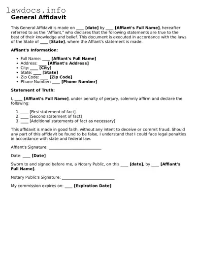 Valid Affidavit Form