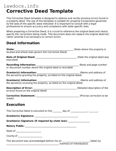 Valid Corrective Deed Form