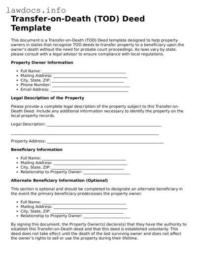 Valid Transfer-on-Death Deed Form