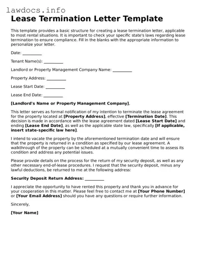 Valid Lease Termination Letter Form