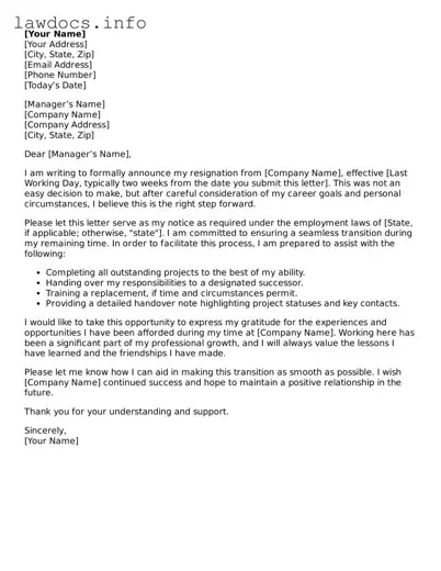 Valid Resignation Letter Form