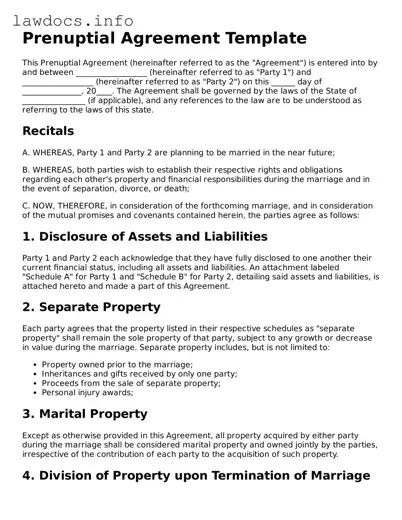 Valid Prenuptial Agreement Form