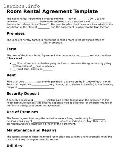 Valid Room Rental Agreement Form