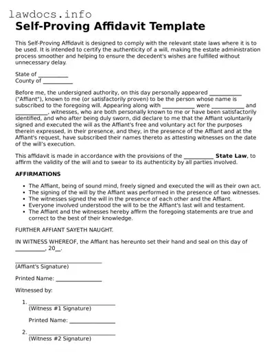 Valid Self-Proving Affidavit Form