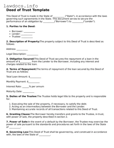 Valid Deed of Trust Form