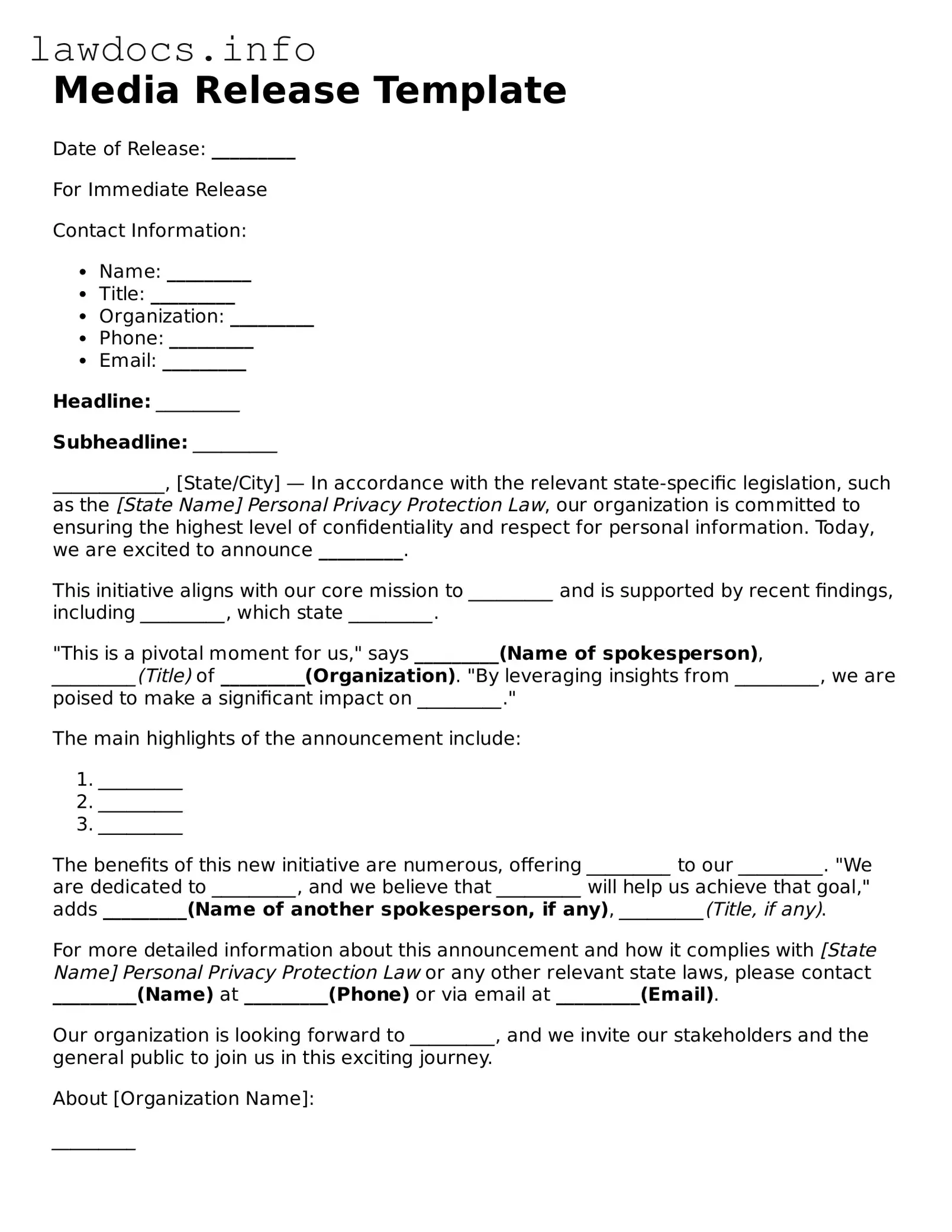 Valid Media Release Form